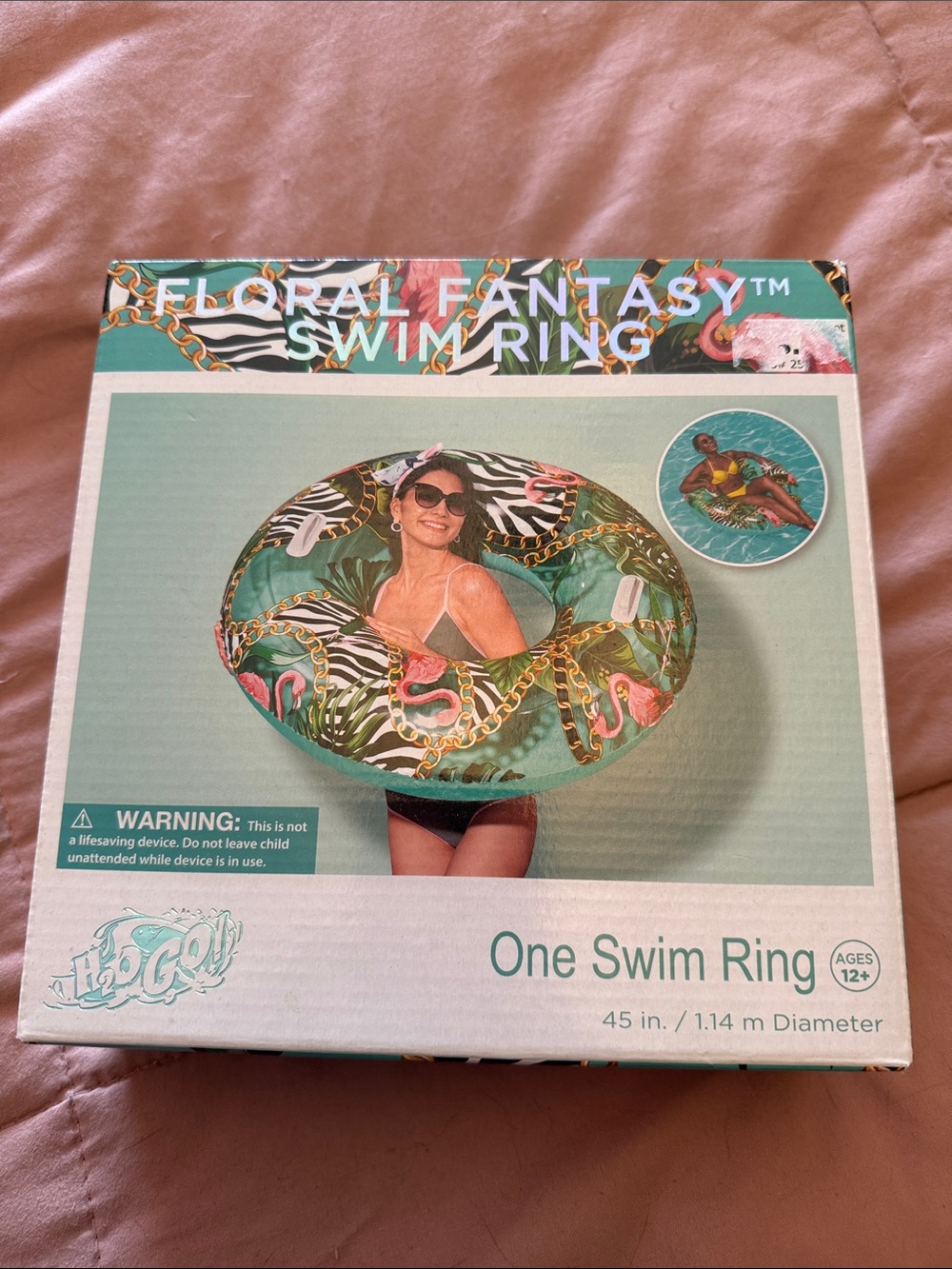 🌊 Floral Fantasy Swim Ring - Tropical Teal NEW